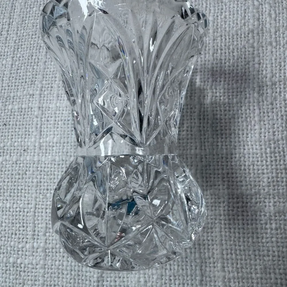 Artmark Lead Crystal Minature Bud Vases Mid-Century Modern Two Vase Set